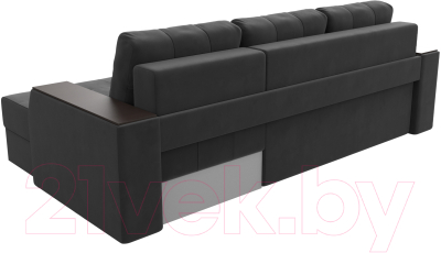 Диван угловой Лига Диванов Эмир БС правый (велюр серый)