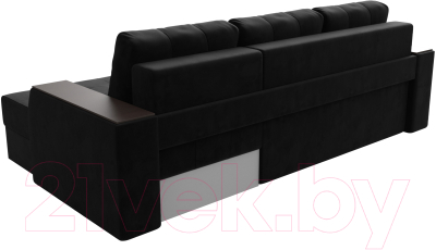 Диван угловой Лига Диванов Эмир БС правый (велюр черный)