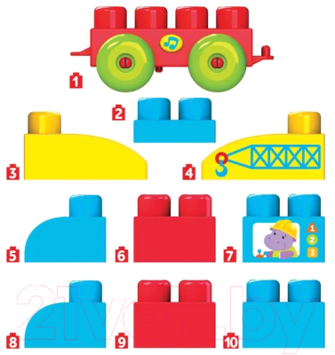 Конструктор Азбукварик Автокран. Talky Blocks Кнопочка / 2827