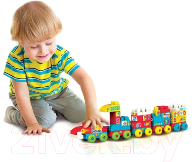 Конструктор Азбукварик Автокран. Talky Blocks Кнопочка / 2827