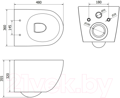 Унитаз подвесной Mexen Lena MEX-30224006