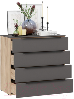 Комод ТриЯ Порто ТД-393.04.01 (яблоня беллуно/графит софт)
