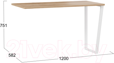 Письменный стол ТриЯ Порто ТД-393.15.01 (белый/яблоня беллуно)