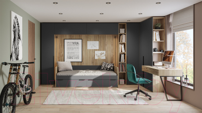 Письменный стол ТриЯ Порто ТД-393.15.01 (графит/яблоня беллуно)