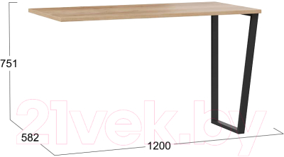 Письменный стол ТриЯ Порто ТД-393.15.01 (графит/яблоня беллуно)