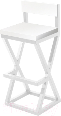 Стул барный Millwood Вена 2 Л полубарный (белый/металл белый) - фото