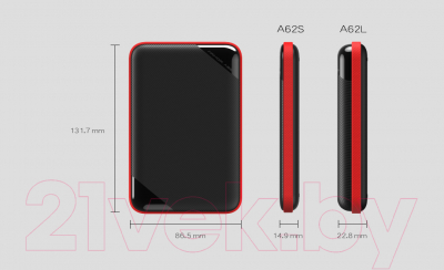 Внешний жесткий диск Silicon Power A62S 2TB (SP020TBPHD62SS3K)