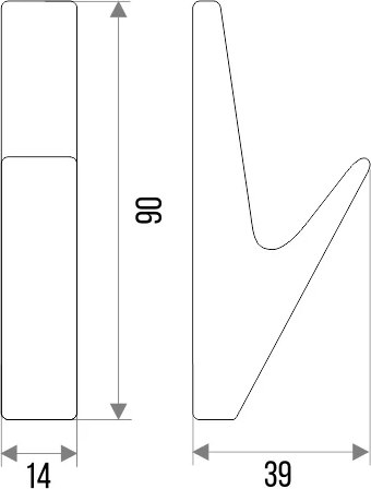 Крючок для одежды Trodos 1641 1-рожковый сплав ЦАМ