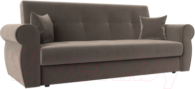 Диван Лига Диванов Лига-019 / 118341 (велюр коричневый/подушки коричневый) - фото