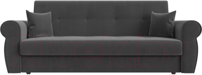 Диван Лига Диванов Лига-019 / 118343 (велюр серый/подушки серый)