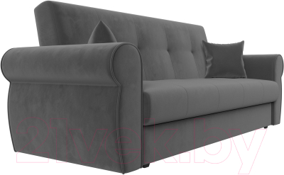 Диван Лига Диванов Лига-019 / 118343 (велюр серый/подушки серый)
