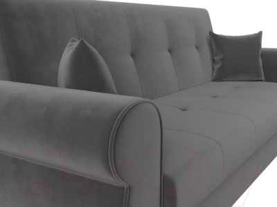 Диван Лига Диванов Лига-019 / 118343 (велюр серый/подушки серый)