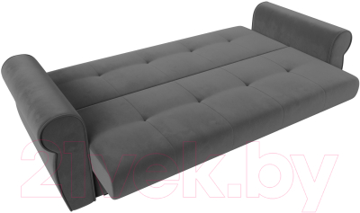 Диван Лига Диванов Лига-019 / 118343 (велюр серый/подушки серый)