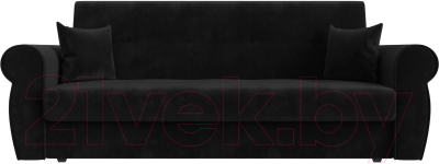 Диван Лига Диванов Лига-019 / 118347 (велюр черный/подушки черный)