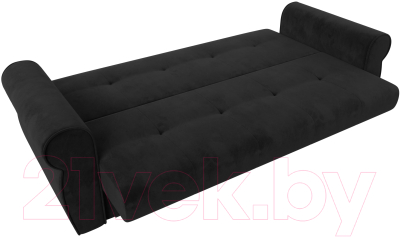 Диван Лига Диванов Лига-019 / 118347 (велюр черный/подушки черный)