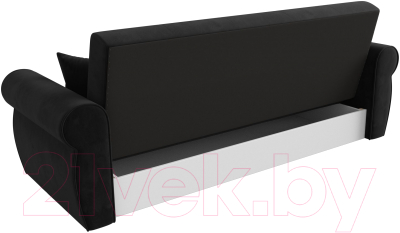 Диван Лига Диванов Лига-019 / 118347 (велюр черный/подушки черный)