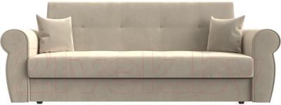 Диван Лига Диванов Лига-019 / 118349 (микровельвет бежевый/подушки бежевый)