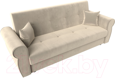 Диван Лига Диванов Лига-019 / 118349 (микровельвет бежевый/подушки бежевый)