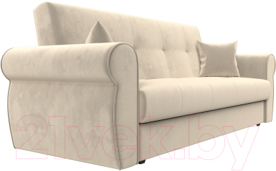 Диван Лига Диванов Лига-019 / 118349 (микровельвет бежевый/подушки бежевый)