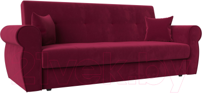 Диван Лига Диванов Лига-019 / 118351 (микровельвет бордовый/подушки бордовый) - фото