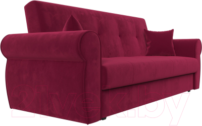 Диван Лига Диванов Лига-019 / 118351 (микровельвет бордовый/подушки бордовый)