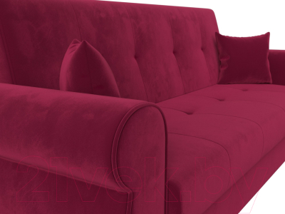 Диван Лига Диванов Лига-019 / 118351 (микровельвет бордовый/подушки бордовый)
