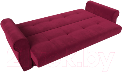 Диван Лига Диванов Лига-019 / 118351 (микровельвет бордовый/подушки бордовый)