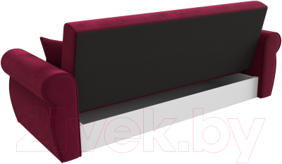 Диван Лига Диванов Лига-019 / 118351 (микровельвет бордовый/подушки бордовый)