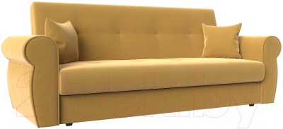 Диван Лига Диванов Лига-019 / 118353 (микровельвет желтый/подушки желтый) - фото
