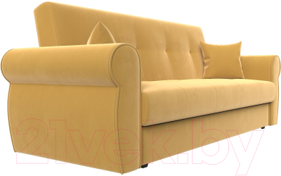 Диван Лига Диванов Лига-019 / 118353 (микровельвет желтый/подушки желтый)