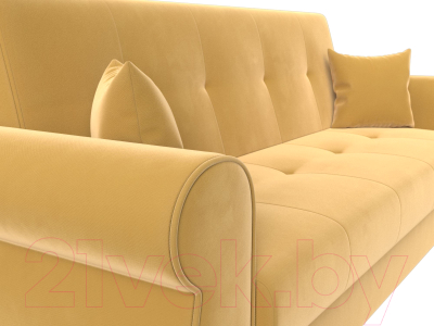 Диван Лига Диванов Лига-019 / 118353 (микровельвет желтый/подушки желтый)