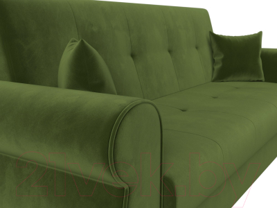 Диван Лига Диванов Лига-019 / 118355 (микровельвет зеленый/подушки зеленый)