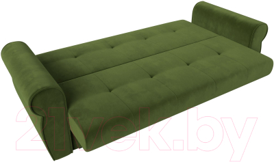 Диван Лига Диванов Лига-019 / 118355 (микровельвет зеленый/подушки зеленый)