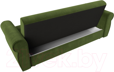 Диван Лига Диванов Лига-019 / 118355 (микровельвет зеленый/подушки зеленый)