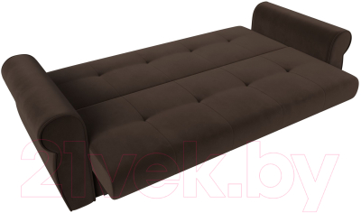 Диван Лига Диванов Лига-019 / 118359 (микровельвет коричневый/подушки коричневый)