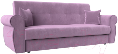 Диван Лига Диванов Лига-019 / 118361 (микровельвет сиреневый/подушки сиреневый) - фото