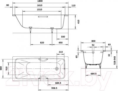 Ванна стальная Kaldewei Cayono 751 180x80
