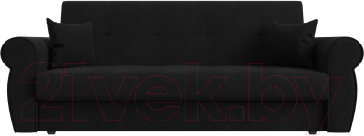 Диван Лига Диванов Лига-019 / 118365 (микровельвет черный/подушки черный)