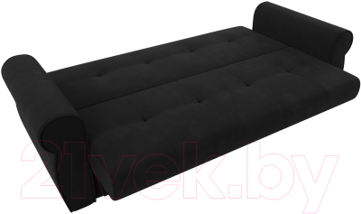 Диван Лига Диванов Лига-019 / 118365 (микровельвет черный/подушки черный)