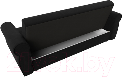 Диван Лига Диванов Лига-019 / 118365 (микровельвет черный/подушки черный)