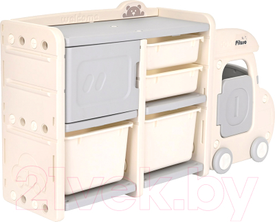 Стеллаж игровой Pituso Машинка / UN-CS01-grey Стеллаж игровой Pituso Машинка / UN-CS01-grey