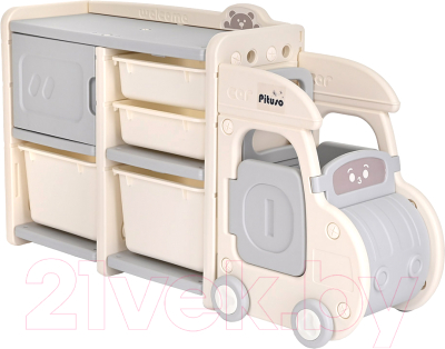 Стеллаж игровой Pituso Машинка / UN-CS01-grey Стеллаж игровой Pituso Машинка / UN-CS01-grey