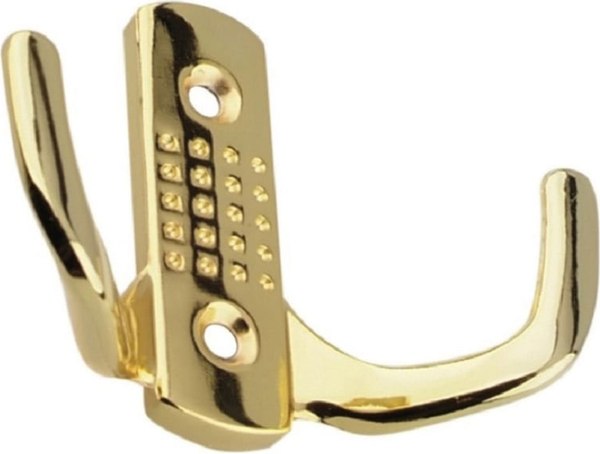 Крючок для одежды Trodos ZY-201В 2-рожковый сплав ЦАМ - фото