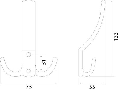 Крючок для одежды Trodos ZY-212А 3-рожковый сплав ЦАМ
