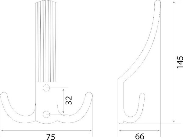 Крючок для одежды Trodos ZY-213А 3-рожковый сплав ЦАМ