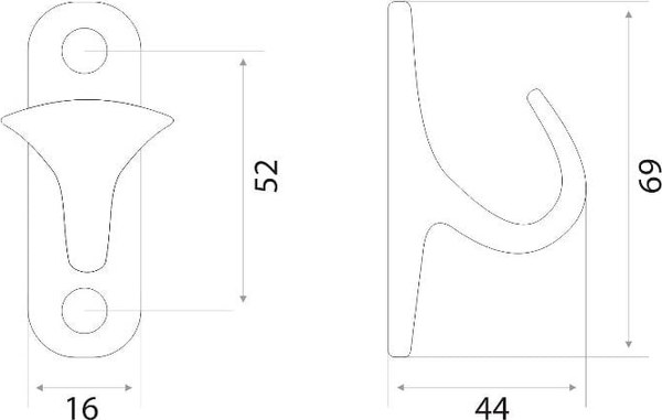 Крючок для одежды Trodos ZY-214 1-рожковый сплав ЦАМ
