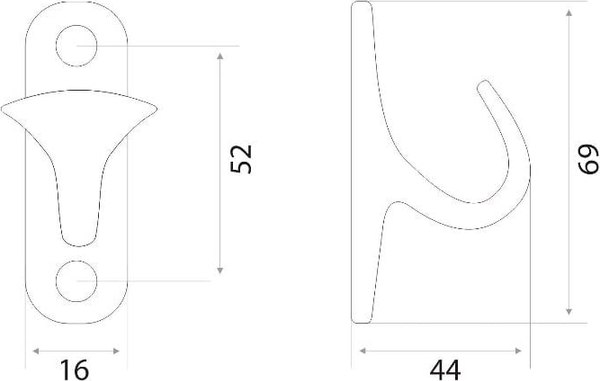 Крючок для одежды Trodos ZY-214 1-рожковый сплав ЦАМ