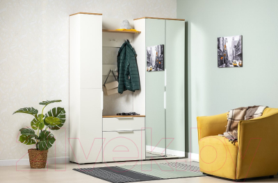 Шкаф Mobi Октава 13.338 (белый PE шагрень/дуб золотой Craft)