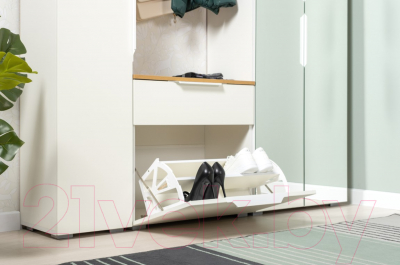 Шкаф Mobi Октава 13.338 (белый PE шагрень/дуб золотой Craft)