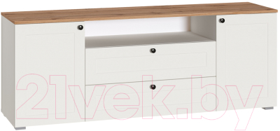 Тумба Mobi Остин 16.47 (белый PE шагрень/дуб золотой Craft/белая шагрень 4101 ПВХ) - фото